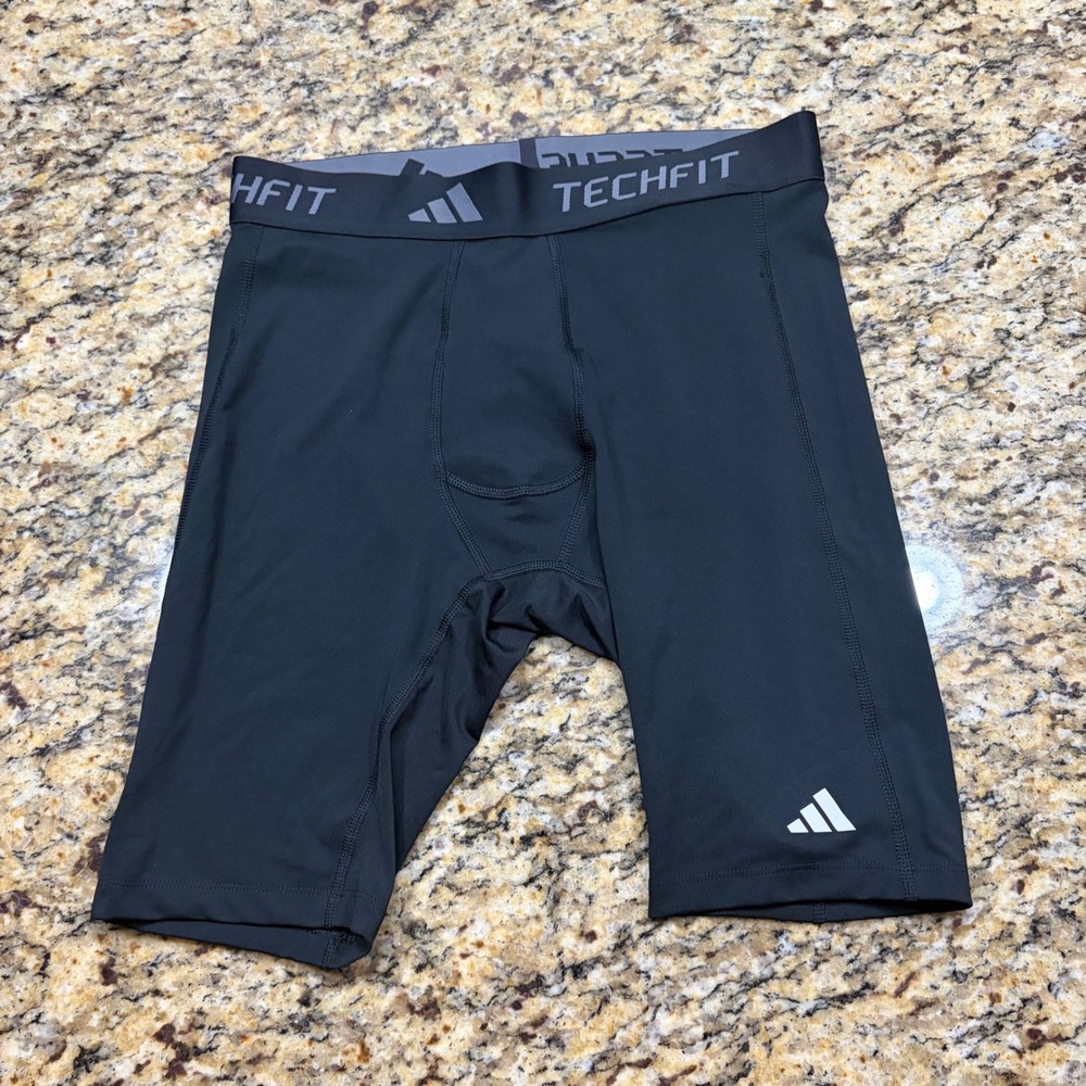 NEW Adidas Techfit Compression Shorts Mens Large Black Athletic Training Base ws